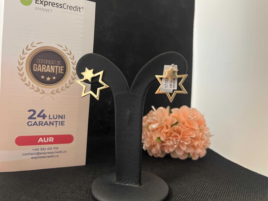 Cercei Aur 14k 3.42g (AG16 Moldova b33053.2)-Garantie 2 ani!