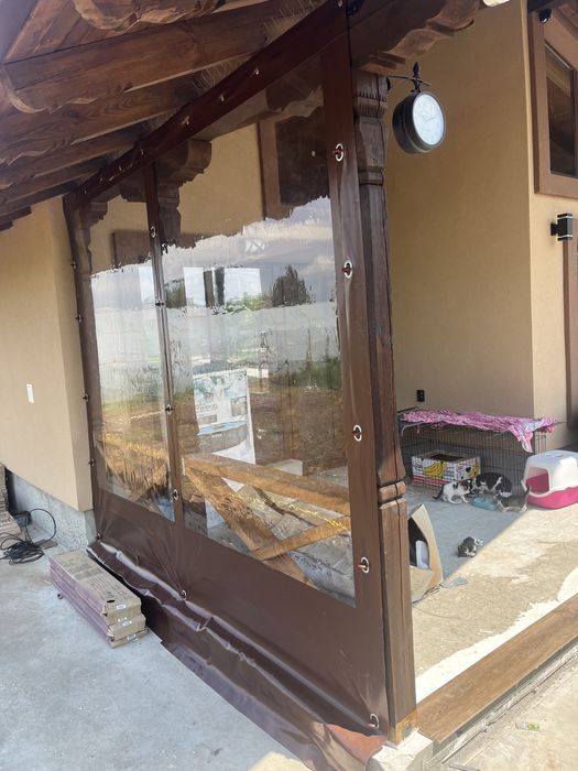 Ветроупорни завеси,тенти,перголи,кристал,винил,обков.