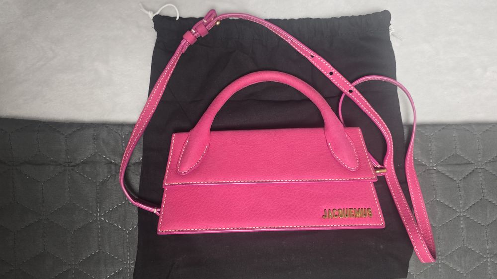 Jaquemus Chiquito small,pink,suede,ca noua,cu saculet,purtata 1 data