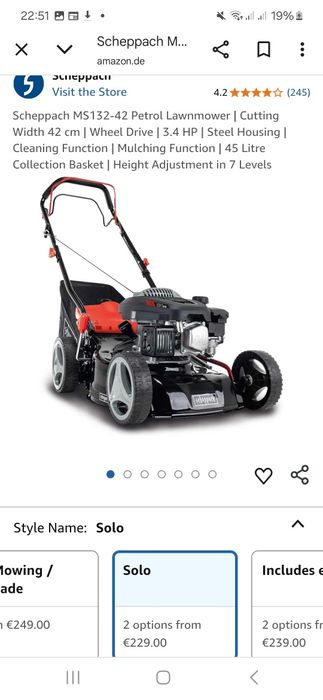 Mașină de tuns iarba pe benzină Scheppach MS132-42 | tracțiune 3.4 ps