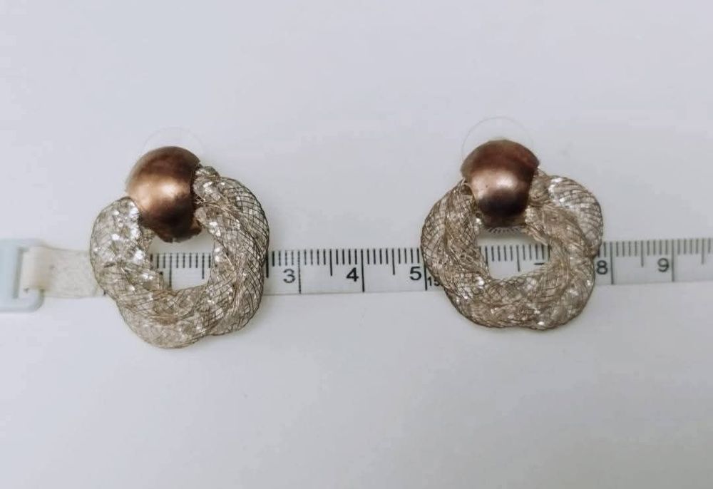 Vechi cercei din cupru, cristale Swarovski