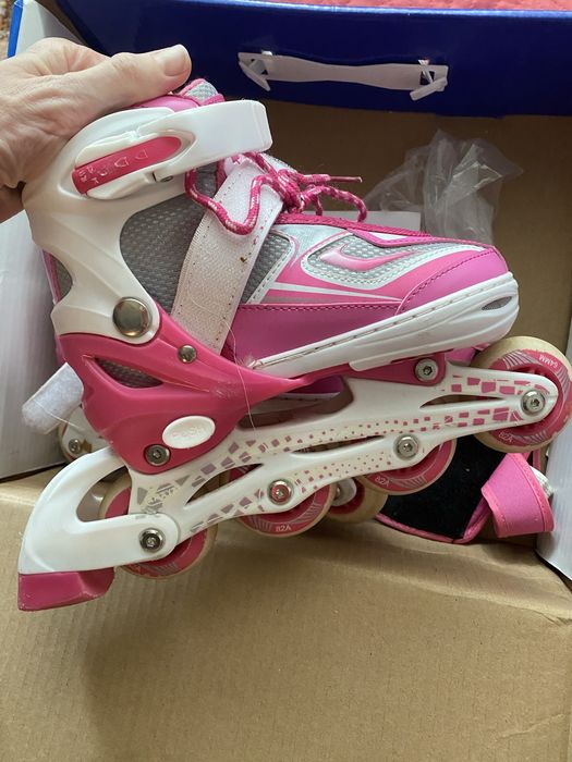 Детски растящи розови ролкови кънки кънки