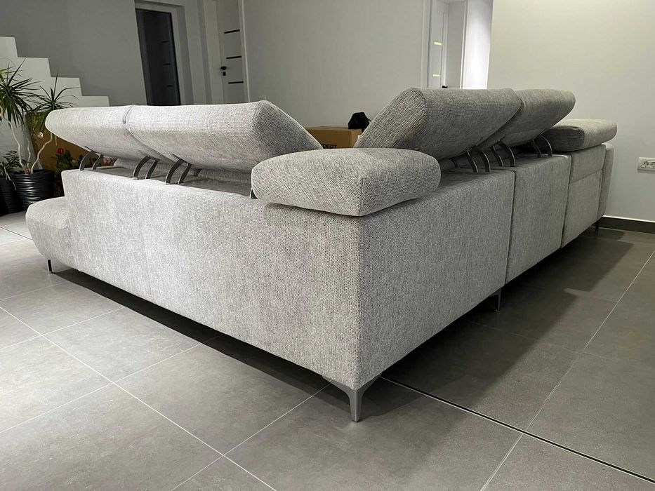 Canapea Premium din Material Textil cu Fotoliu Electric
