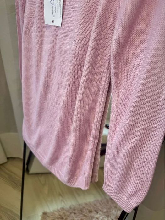 Pulover tricotat roz trandafiriu subtire Massimo Dutti marimea S nou