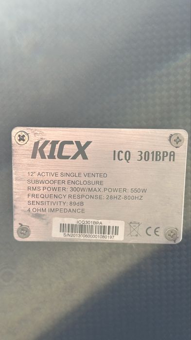 Продам динвмик сабвуера KICX ICQ 301BPA