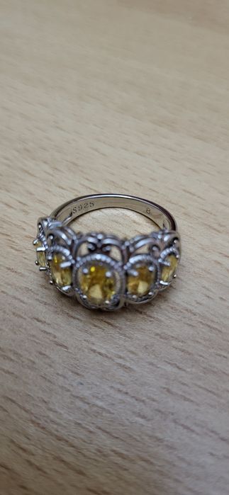 Inel argint elegant cu zirconii galbene model arăbesc nr.8-18.1 mm