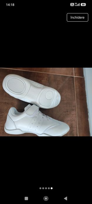 Pantofi albi unisex copii, nepurtați