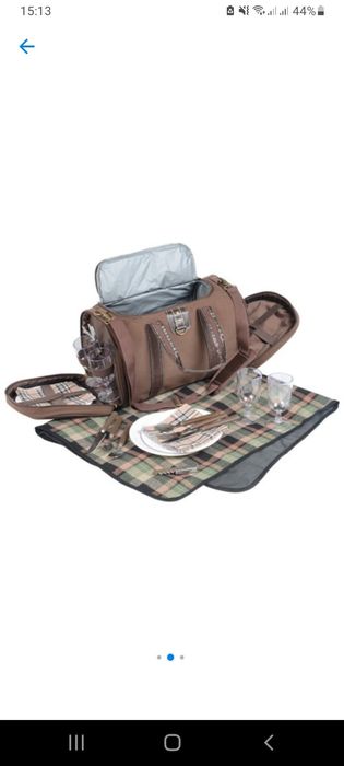 Geantă picnic Weser echipată pentru 4 persoane, maro