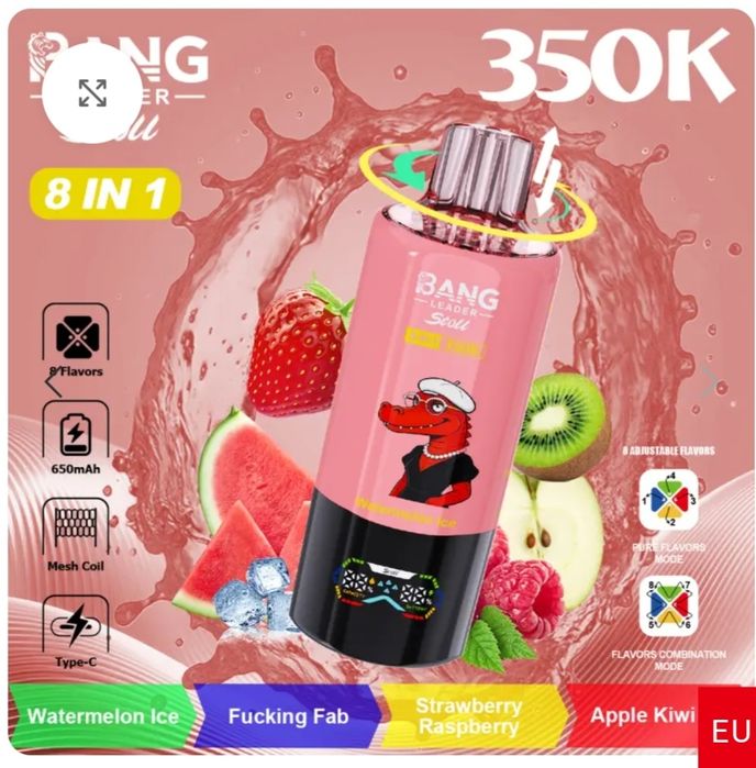 REDUS! 2 x Bang Leader Stoll 350.000 Puffs 8 in 1 Reîncărcabil