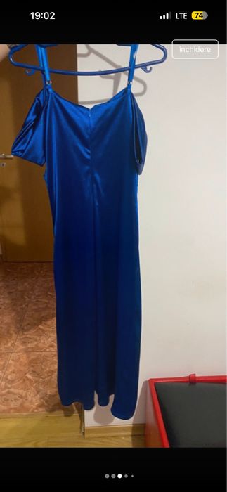 Rochie satin albastra
