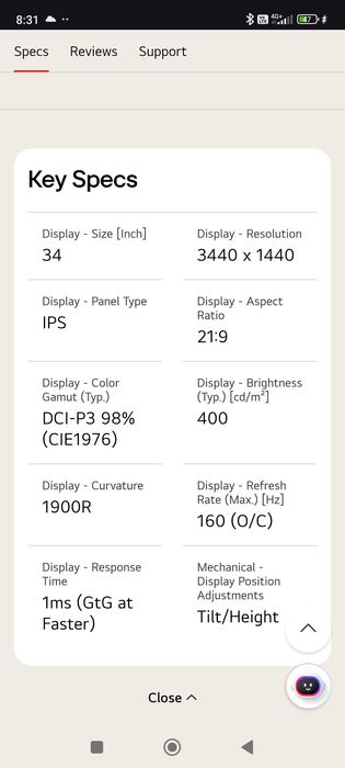 lg 34gn850-b (3440 x 1440) монитор