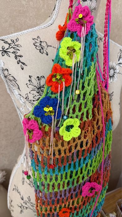Rochie crosetata de vara  manual pe comanda !
