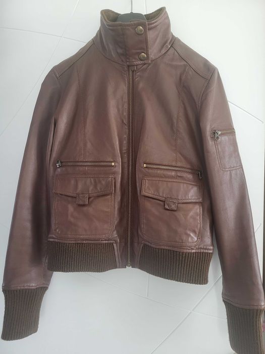 Дамско яке естествена кожа MANGO