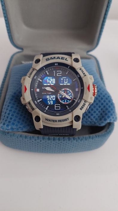 Ceas sport NOU militar cronograf digital analogic