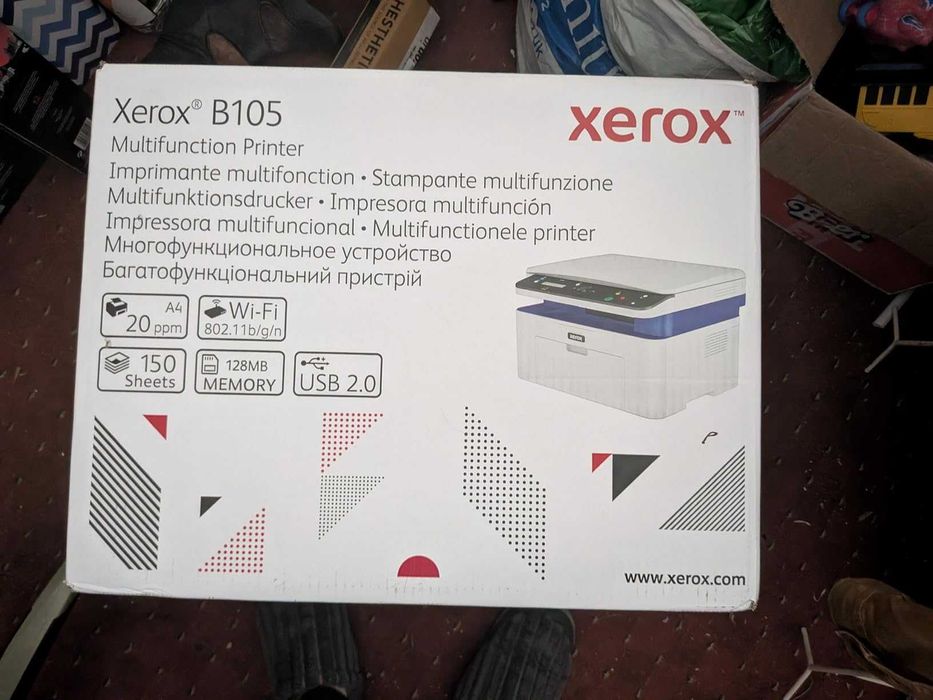 Безжичен многофункционален принтер Xerox B105, лазерен монохромен