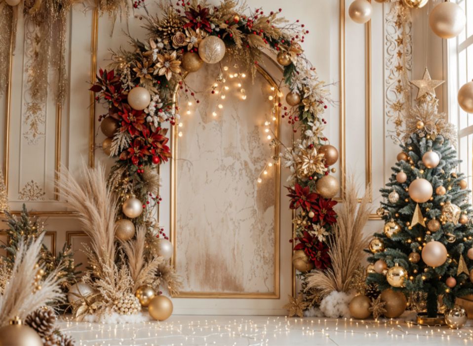 Коледен фон 350/200 см матов винил с капси