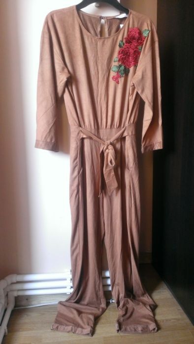 salopeta dama culoare caramizie