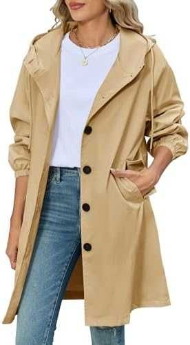 Нов шлифер Дамско пролетно-есенно яке ветроустойчиво с калулка за жени