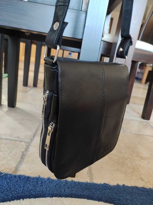 Елегантна дамска чанта, мека естествена кожа