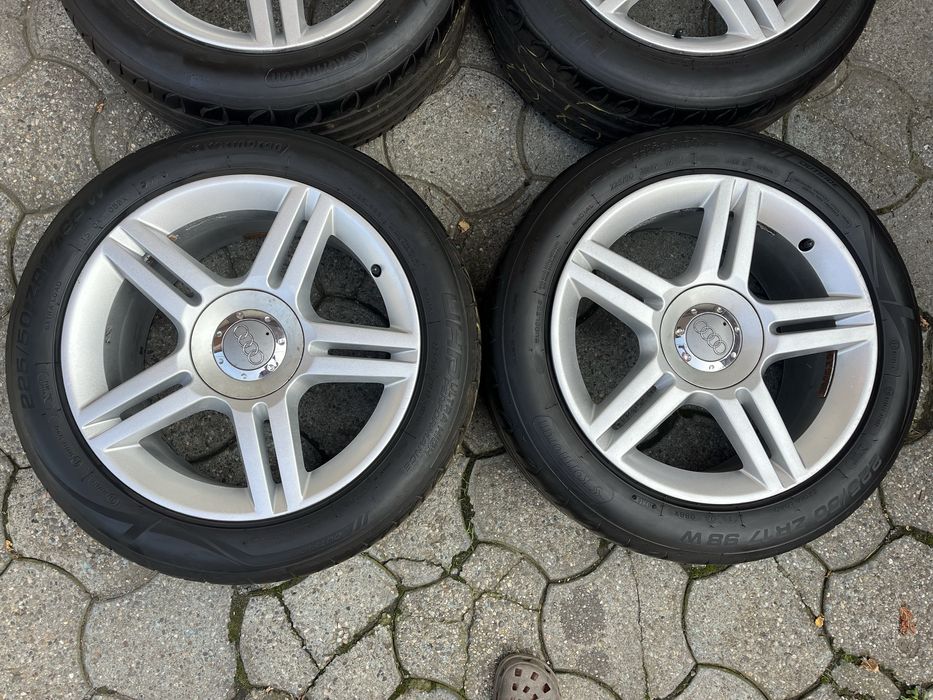 Jante aliaj 5x112mm, anvelope 225/50 R17, Audi A4 B6, B7, A6 C6, A3