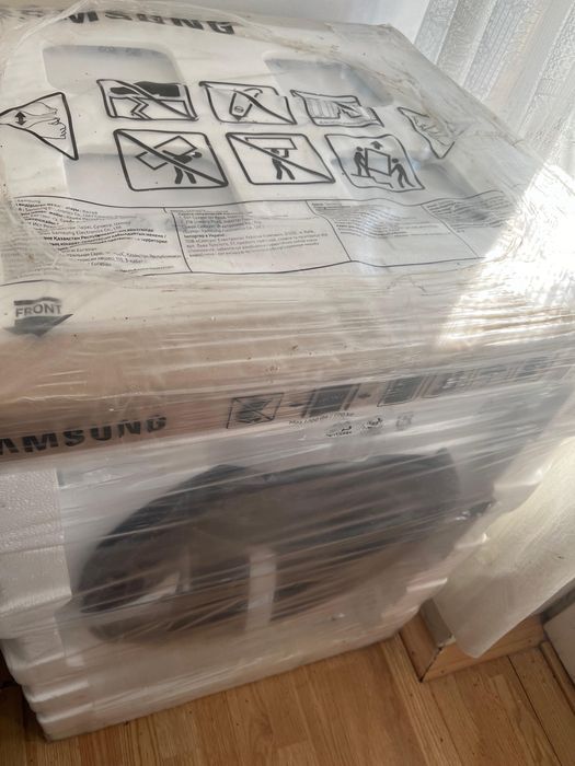 Uscator Samsung DV80CGC0B0AHLE, Pompa de caldura, 8 kg, Clasa E, Optimal Dry, Wrinkle Prevent WiFi SmartThings AI Energy Alb