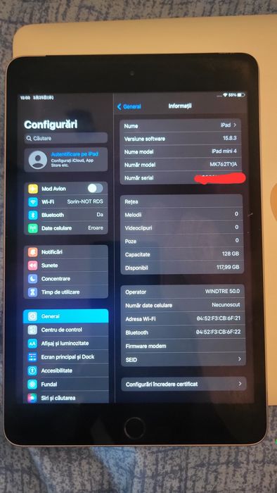 Ipad mini 4 , stocare 128 gb