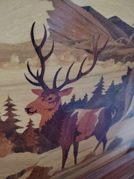 Tablou vintage intarsie in lemn