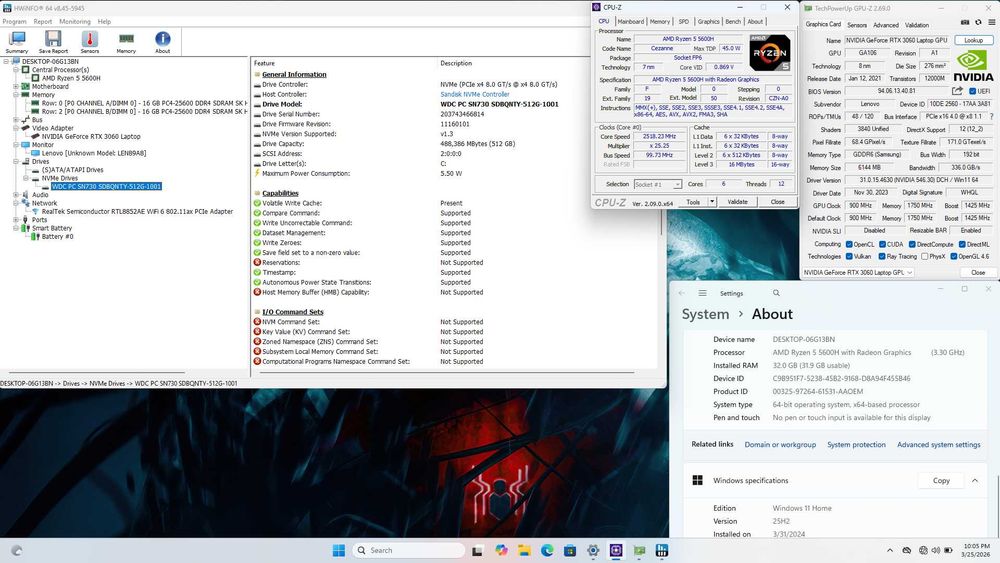 Gaming Legion 5 17ACH6H Ryzen 5 32GB 512 SSD RTX 3060 6GB Windows 11
