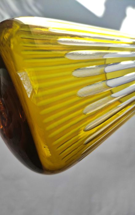 Голяма чаша/бонбониера от двуцветен кристал