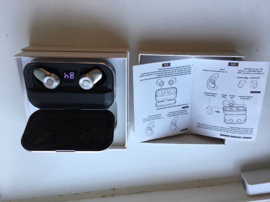 Casti Bluetooth 5.0 Wireless In-Ear, Display LED inteligent BRITHOR