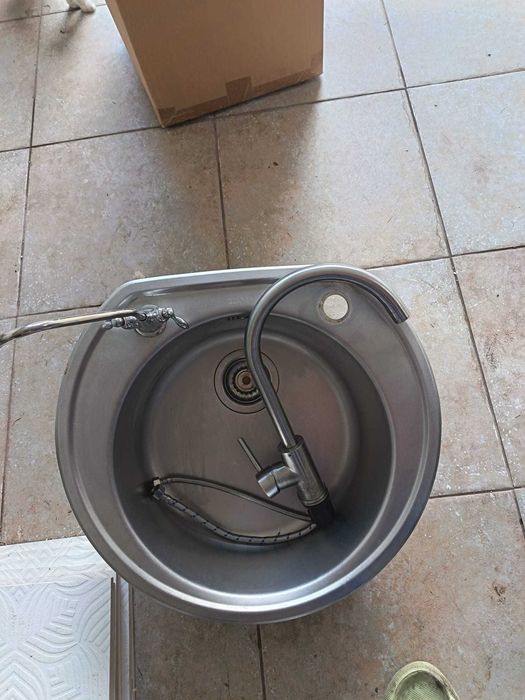 chiuveta de bucatarie, din otel inoxidabil, cu baterie