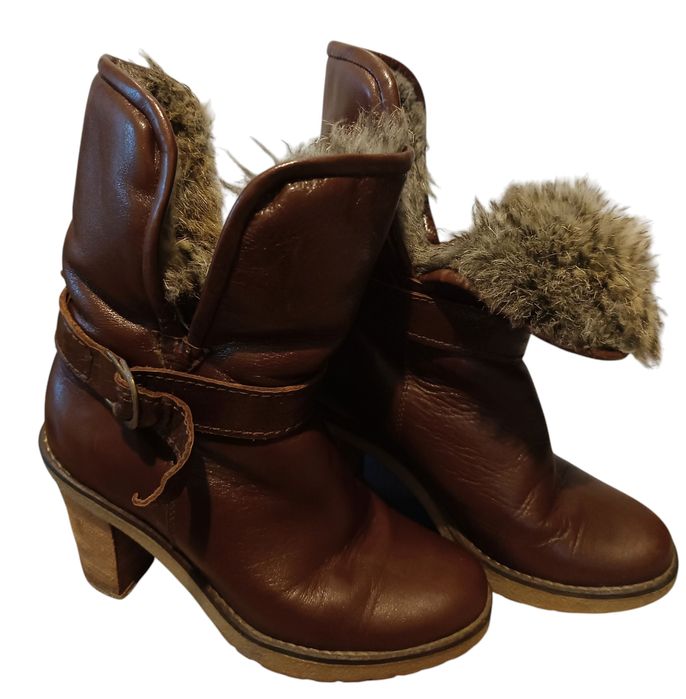 Зимни ботуши от естествена кожа