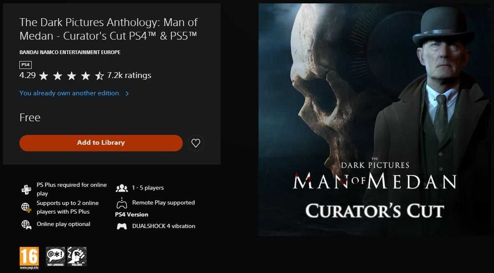 The Dark Pictures Anthology: Man of Medan (PS4/PS5)