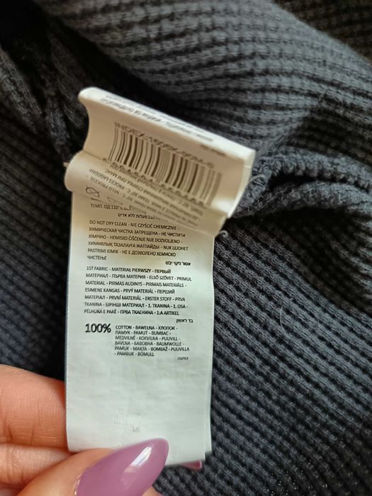 Bluză crop texturată, gri închis, Cropp, mărimea S, stare foarte bună