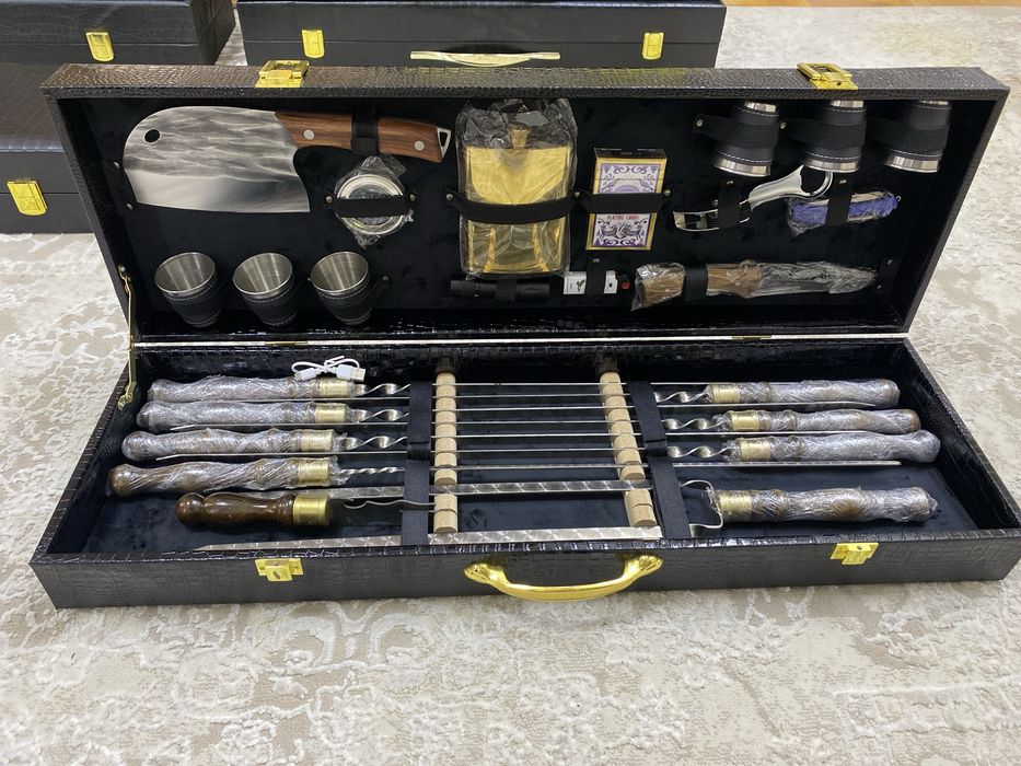 Походный и Подарочный набор для мангала с шампурами