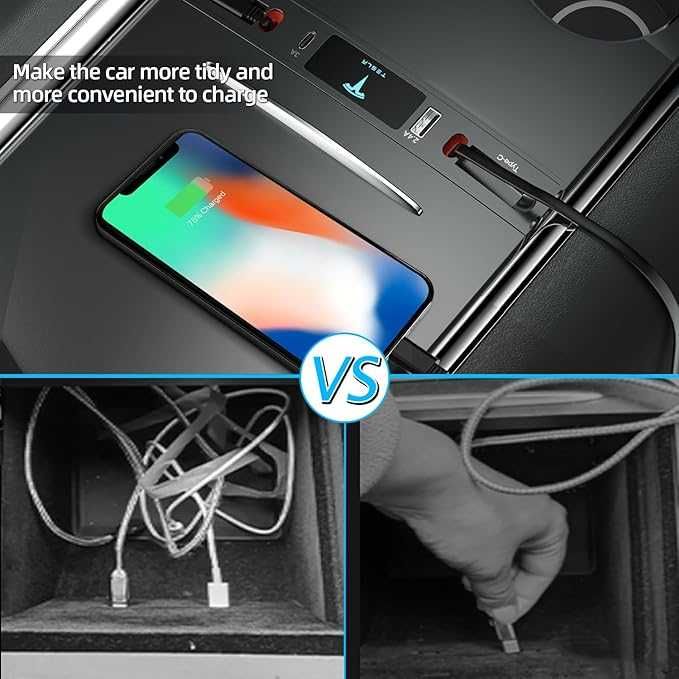 USB хъб, докинг станция с 4 порта за зареждане  за Tesla Model 3/Y