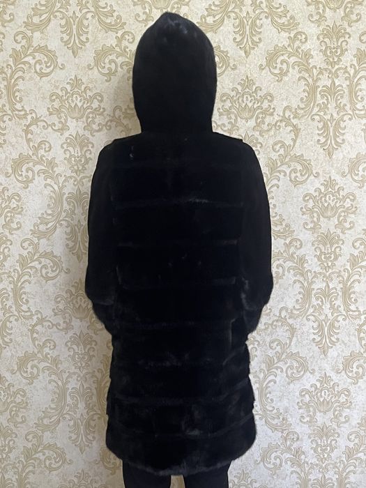 Норковая шуба с капюшоном