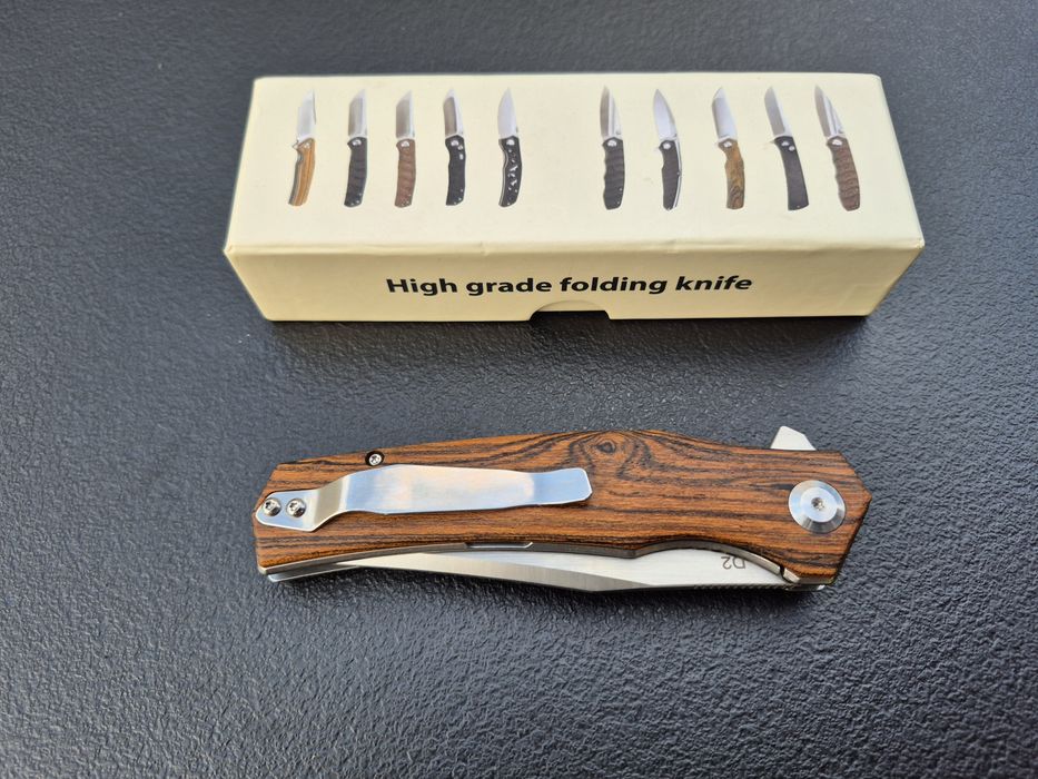 Сгъваем нож SHIROGOROV,стомана D2 с дървена дръжка,SH201