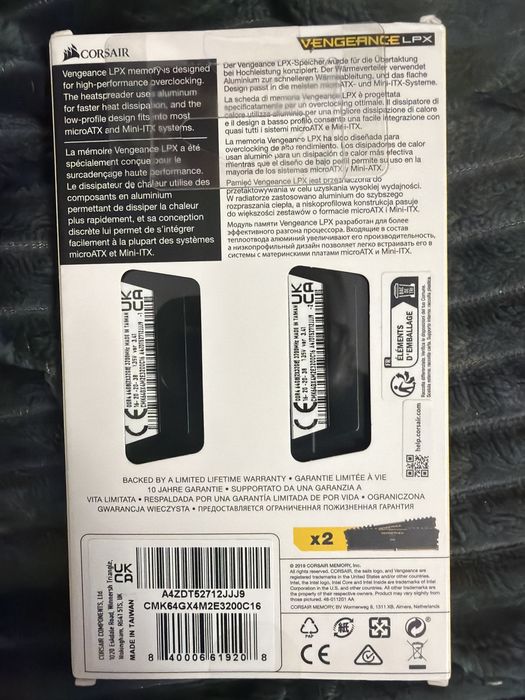 Ddr4 corsair vengeance lpx 64gb 3200mhz nou sigilat 2x32gb