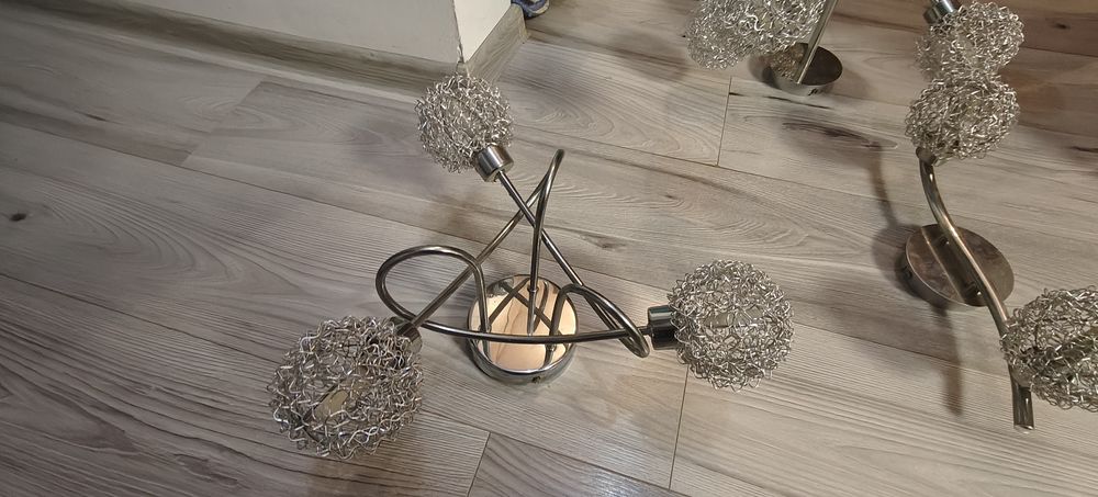 Set lustre cromate cu bec led