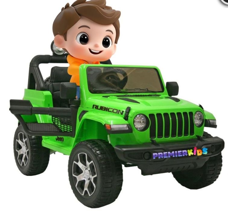 Masinuta Electrica JEEP 4X4 verde, 2 locuri, Scaune Tapitate,RotiSpuma