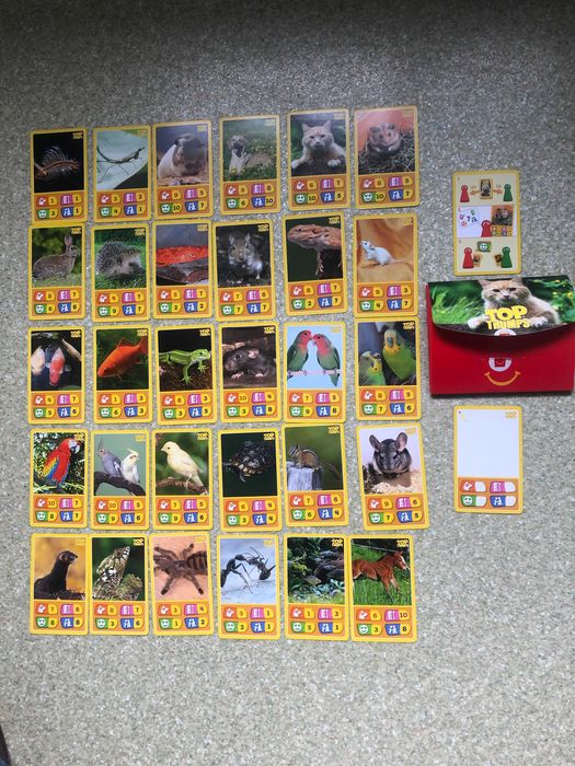Carti de joc Top Trumps (cu animale) de la Mc Donalds