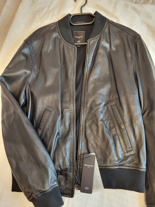 Geaca de piele neagra noua Rehard