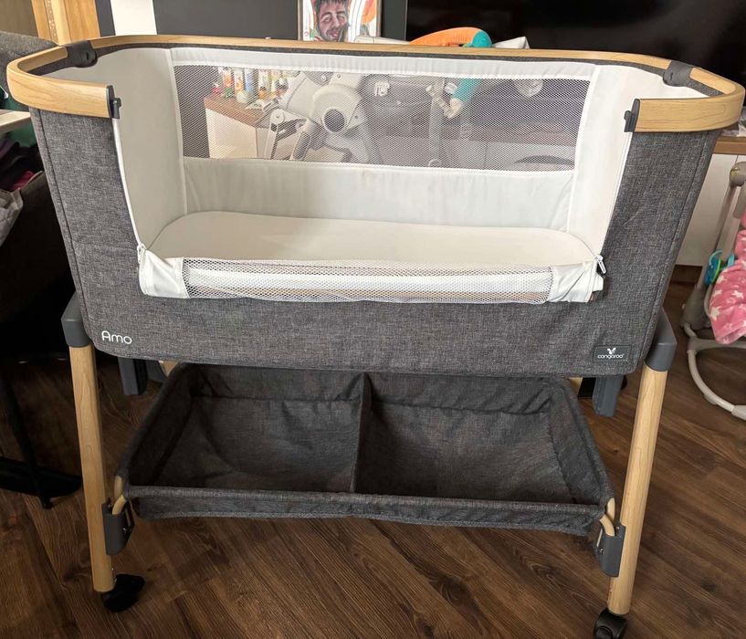 Бебешка кошара с подвижна преграда Cangaroo - Amo, тъмносива