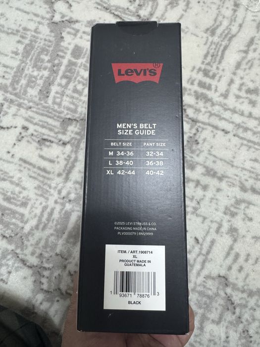 Мужской оригинал кожанный ремень от Levis USA