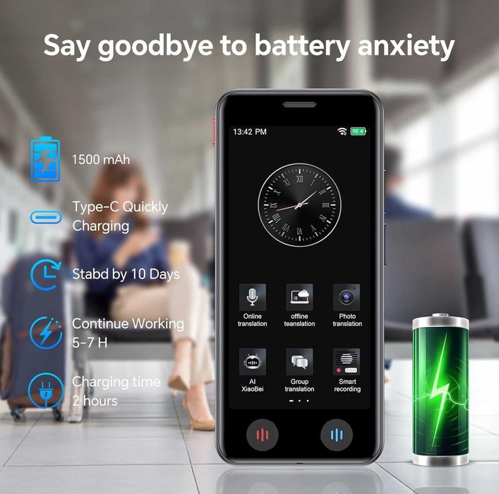 Translator Vocal Instant cu Ecran 5 Inch si 139 Limbi