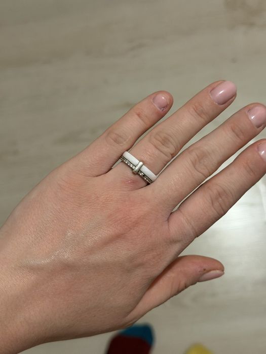 Кольцо эмаль с серебром