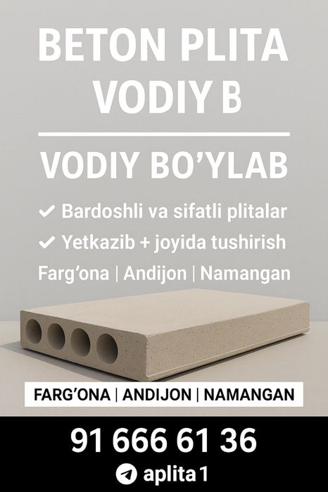 Plita +o’rnatish bilan