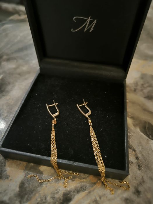 Золотые серьги - цепи