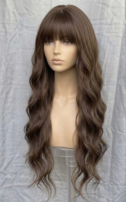 НОВА Кафява естествена перука! 100% високо качество